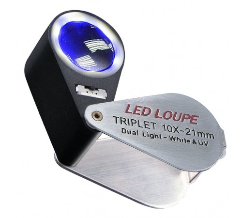 Triplet 20mm- 10x with UV Light and LED Loupe