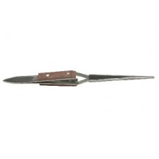 Solder Tweezer Straight with Wood Flat Mouth