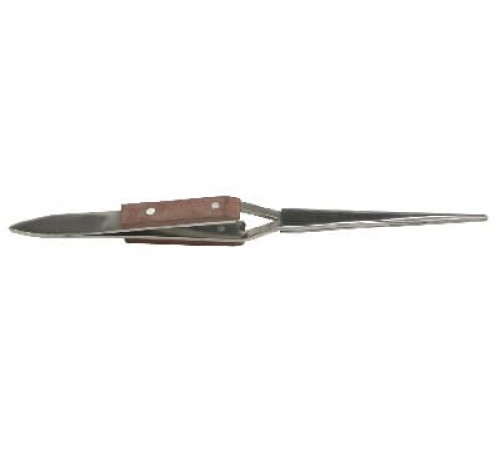 Solder Tweezer Straight with Wood Flat Mouth