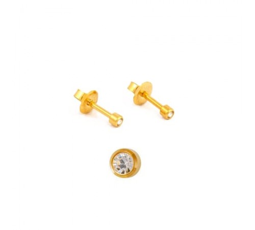 M204Y Gold Plated diamond Stone Ear piercing