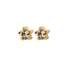 R104Y Gold Plated diamond Stone Ear piercing