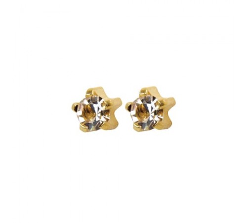 R104Y Gold Plated diamond Stone Ear piercing