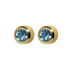R203Y Gold Plated Blue diamond Stone Ear piercing