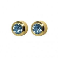 R203Y Gold Plated Blue diamond Stone Ear piercing