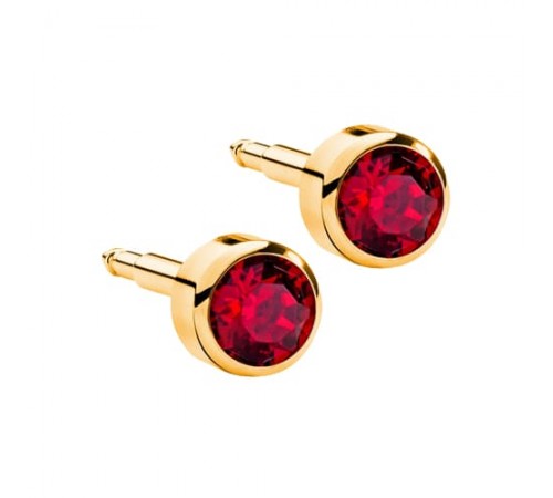 R207Y Gold Plated Red diamond Stone Ear piercing