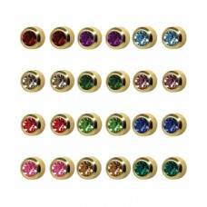 R213Y Gold Plated Coloring diamond Stone Ear pierc...