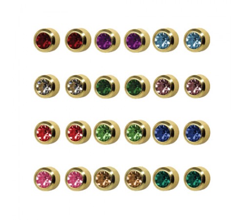 R213Y Gold Plated Coloring diamond Stone Ear piercing