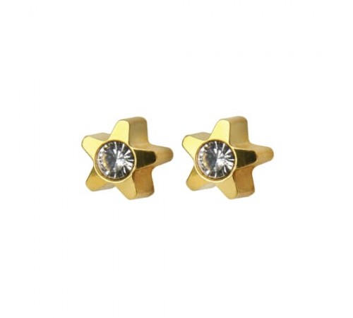 R501Y-4 Gold Plated diamond Stone Ear piercing