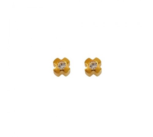 R503Y-4 Gold Plated diamond Stone Ear piercing