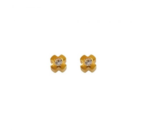 R503Y-4 Gold Plated diamond Stone Ear piercing