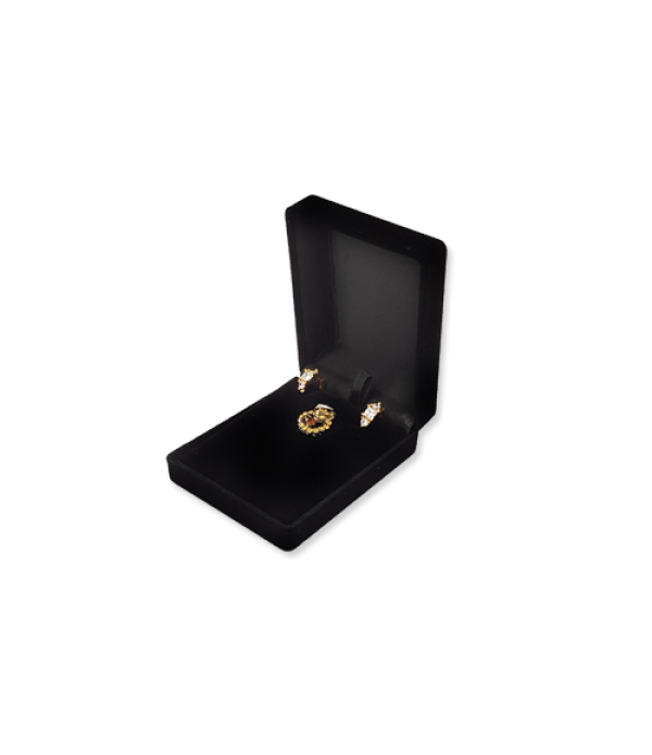 Velvet Earring & Pendant Box - Black