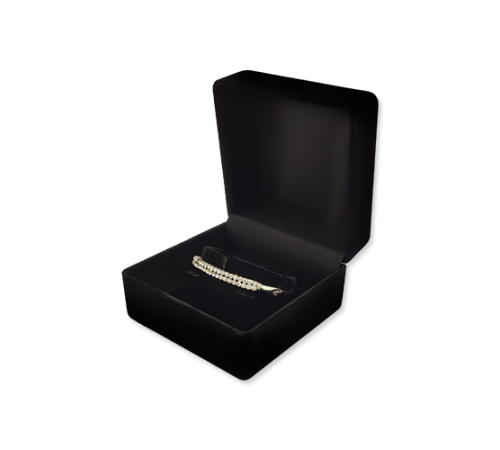 Velvet Bangle & Watch Box - Black