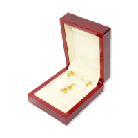 Wooden Earring & Pendant Box - W405 Beige