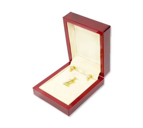 Wooden Earring & Pendant Box - W405 Beige